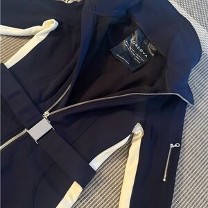 Cordova Women’s Belted Ski Suit - Navy and Cream, Size L